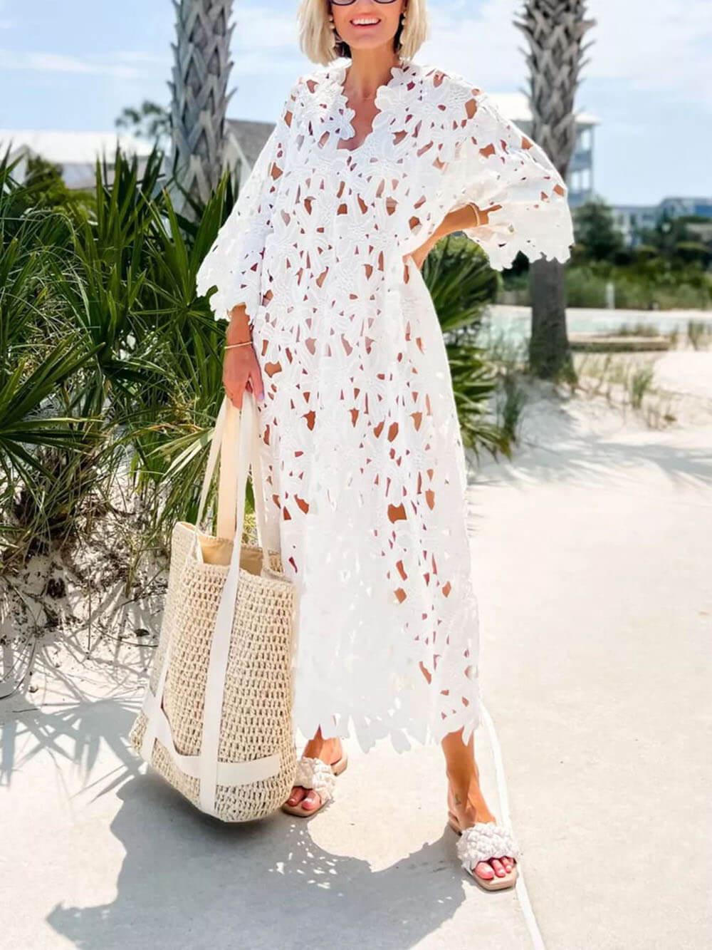 Lace Strand Midi Dress