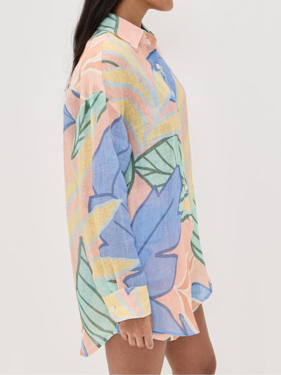 Playa Freund Tropical Leaf Printed Shorts Set