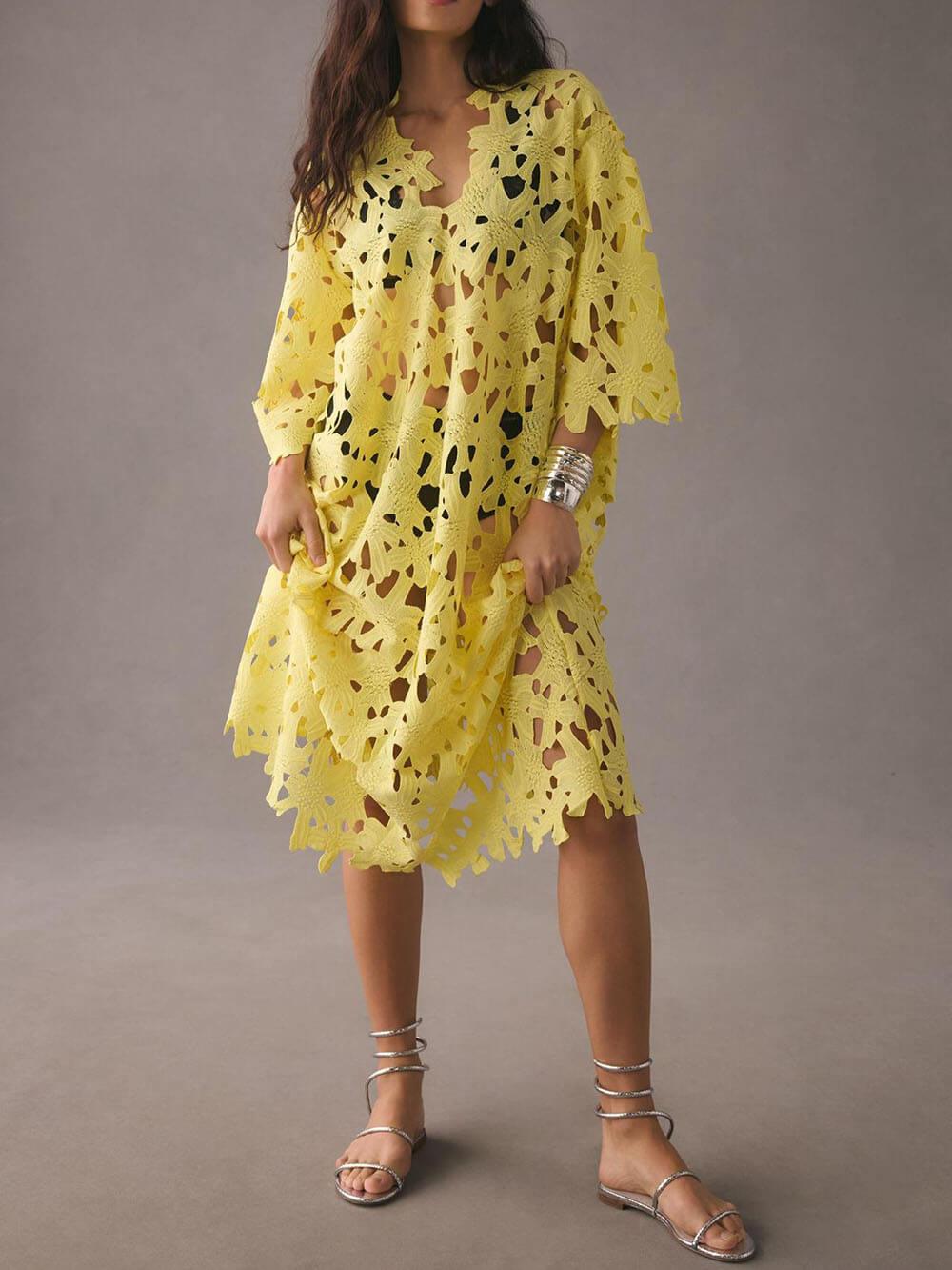 Lace Strand Midi Dress