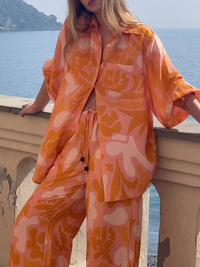 Vacation Unique Ethnic Print Loose Tops