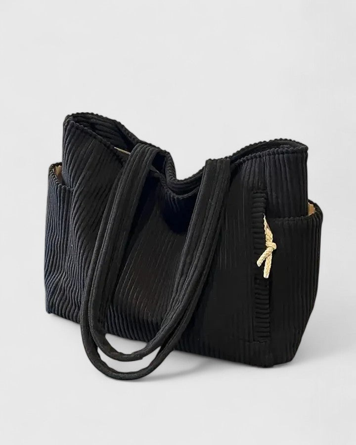 Liorane | Luxurious Ribbed Tote with Cord Detail