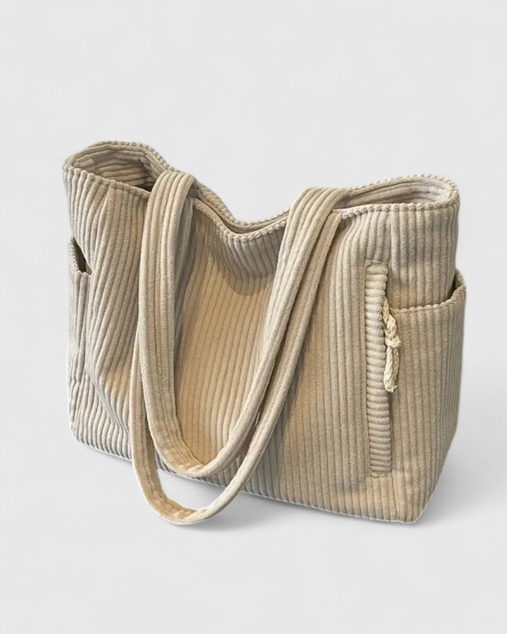 Liorane | Luxurious Ribbed Tote with Cord Detail