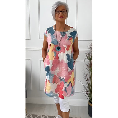 Mailin™ | Loose Tunic Dress with Floral Pattern