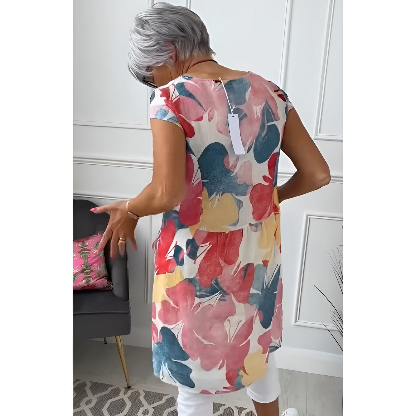 Mailin™ | Loose Tunic Dress with Floral Pattern