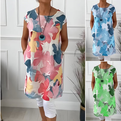 Mailin™ | Loose Tunic Dress with Floral Pattern