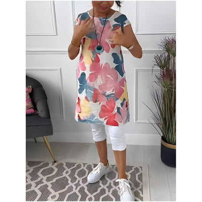 Mailin™ | Loose Tunic Dress with Floral Pattern