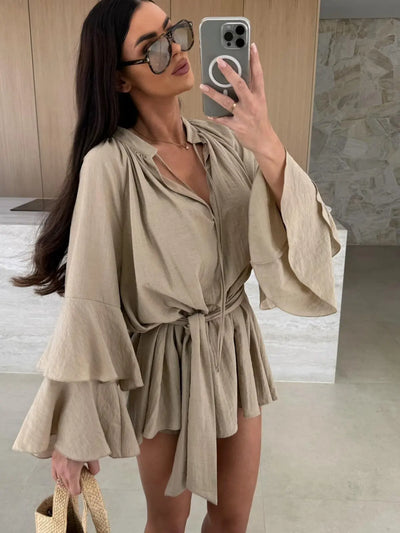 Dina™ | Airy Shirt Dress with Belt