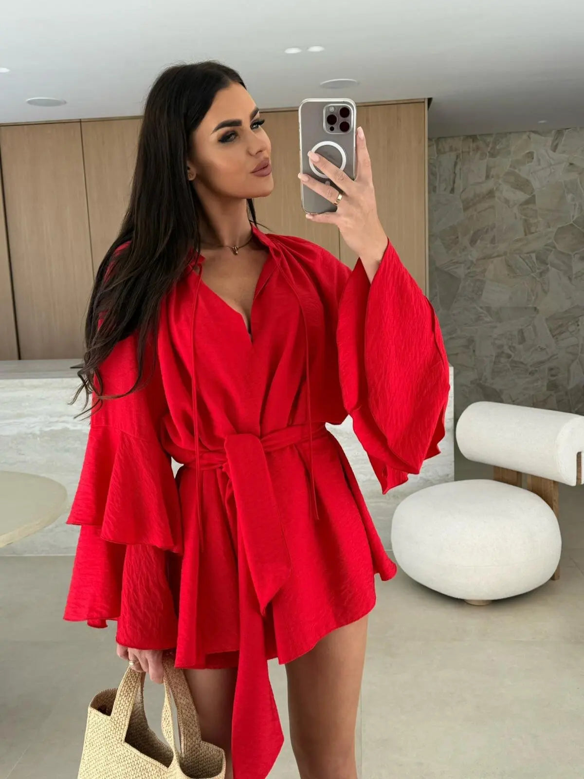 Dina™ | Airy Shirt Dress with Belt