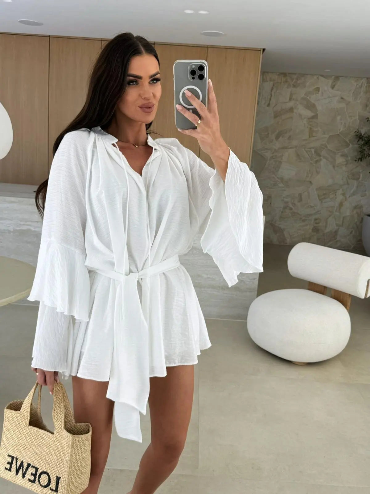 Dina™ | Airy Shirt Dress with Belt