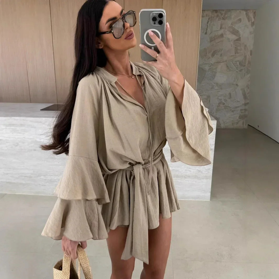 Dina™ | Airy Shirt Dress with Belt