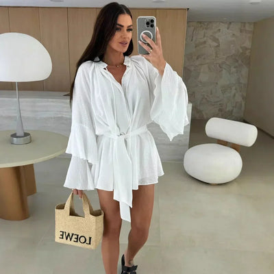 Dina™ | Airy Shirt Dress with Belt