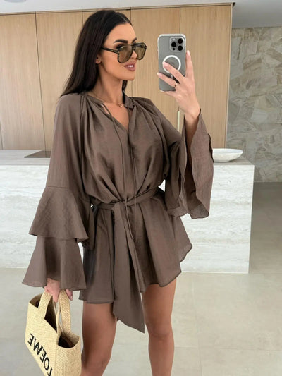 Dina™ | Airy Shirt Dress with Belt