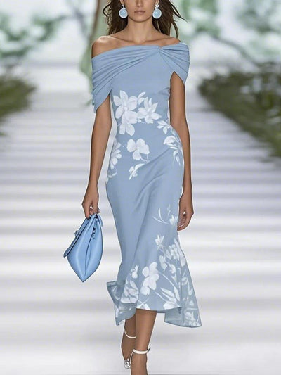 Spring Summer Floral Pattern Elegant Dresses