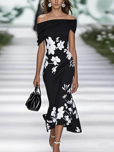 Spring Summer Floral Pattern Elegant Dresses